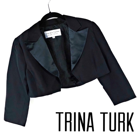 Trina Turk Jackets & Blazers - Trina Turk Cropped Tuxedo Suit Jacket Blazer